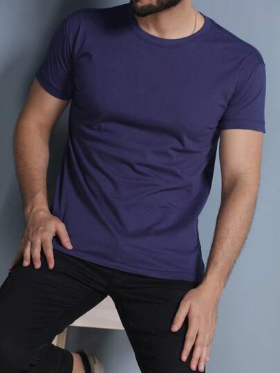 Camiseta Camisa Lisa Blusa Masculina Básica Algodão Uniforme Casuais Manga Curta