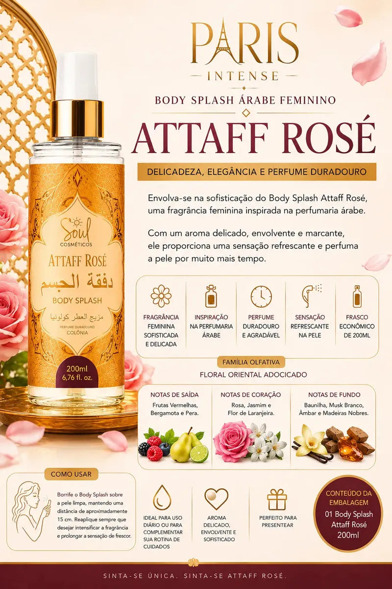 Body Splash Arabe C/4un 200ml Perfume Feminino de Luxo Alta Concentração