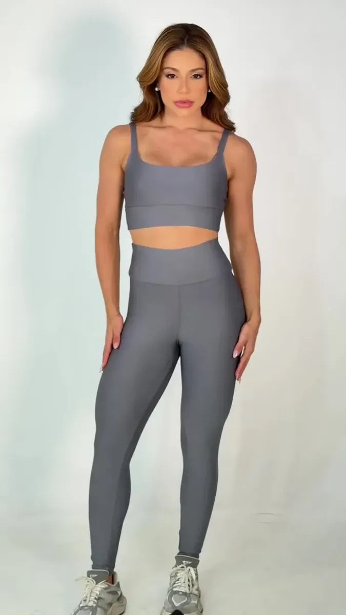 Conjunto Academia Top Alcinha E Calça Zero Transparência