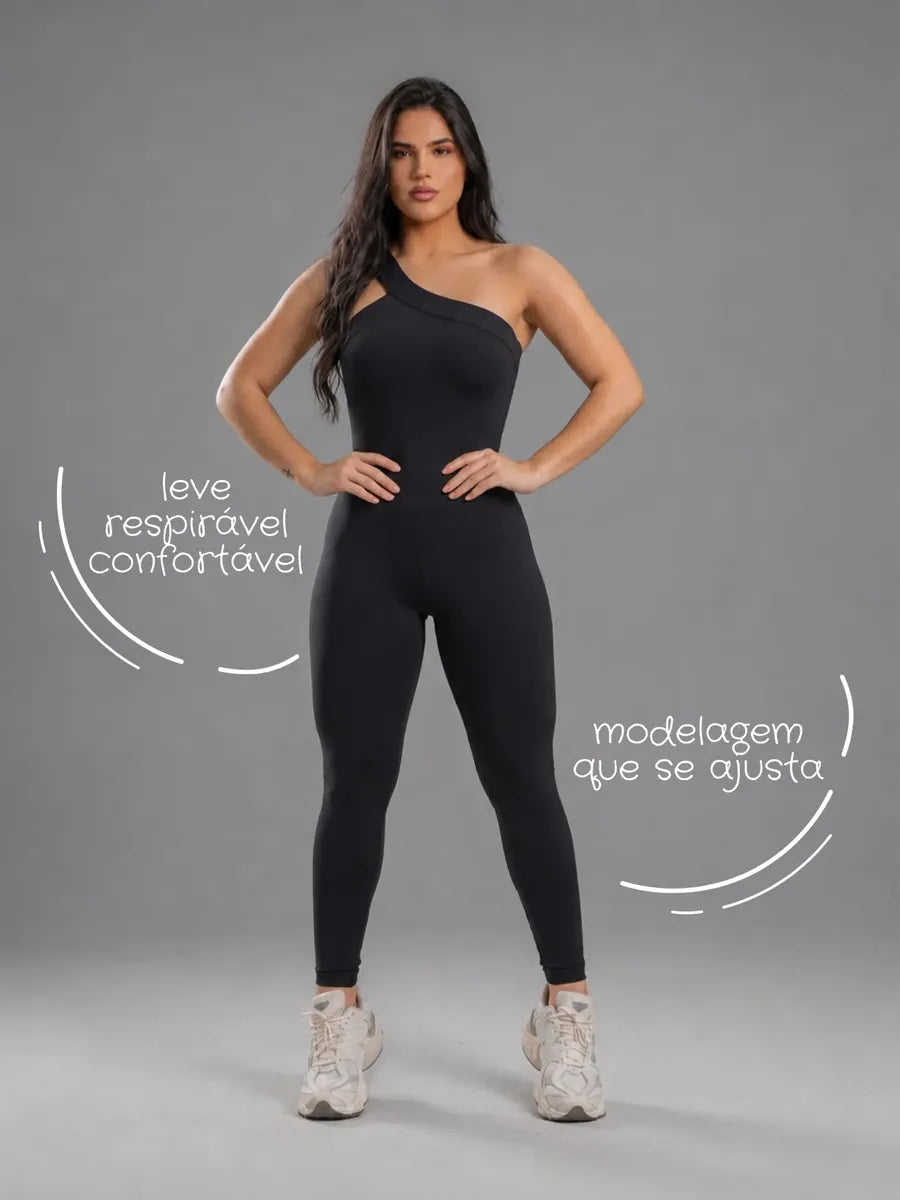 Macacão Fitness Academia Modela Corpo Treino Confortável
