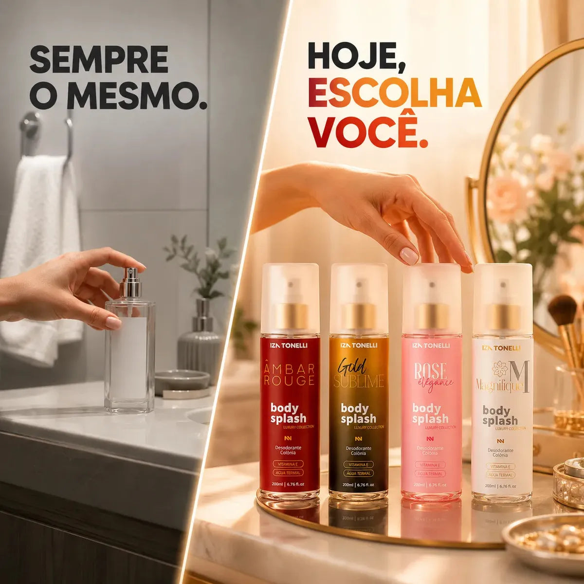 Kit 4 Body Splash Feminino 200ml Perfume De Luxo Colônia Iza