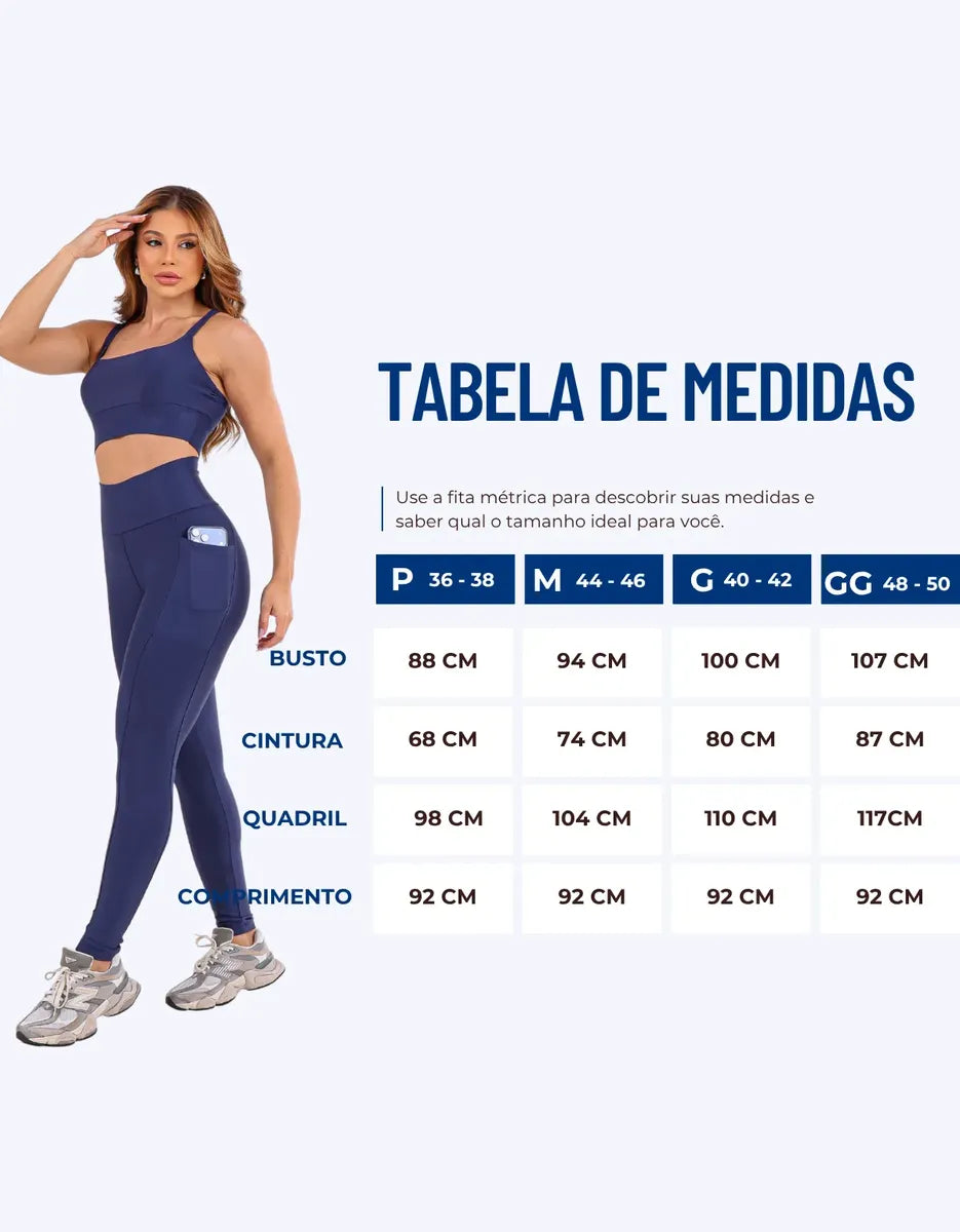 Conjunto Academia Top Alcinha E Calça Zero Transparência