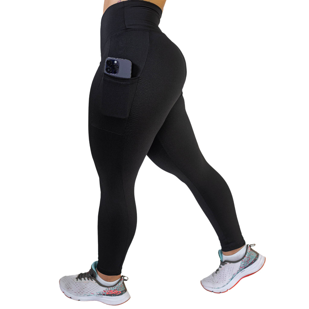 Calça Legging C/ Bolso Cintuta Alta e Costura Reforçada Corrida Caminhada Trabalho