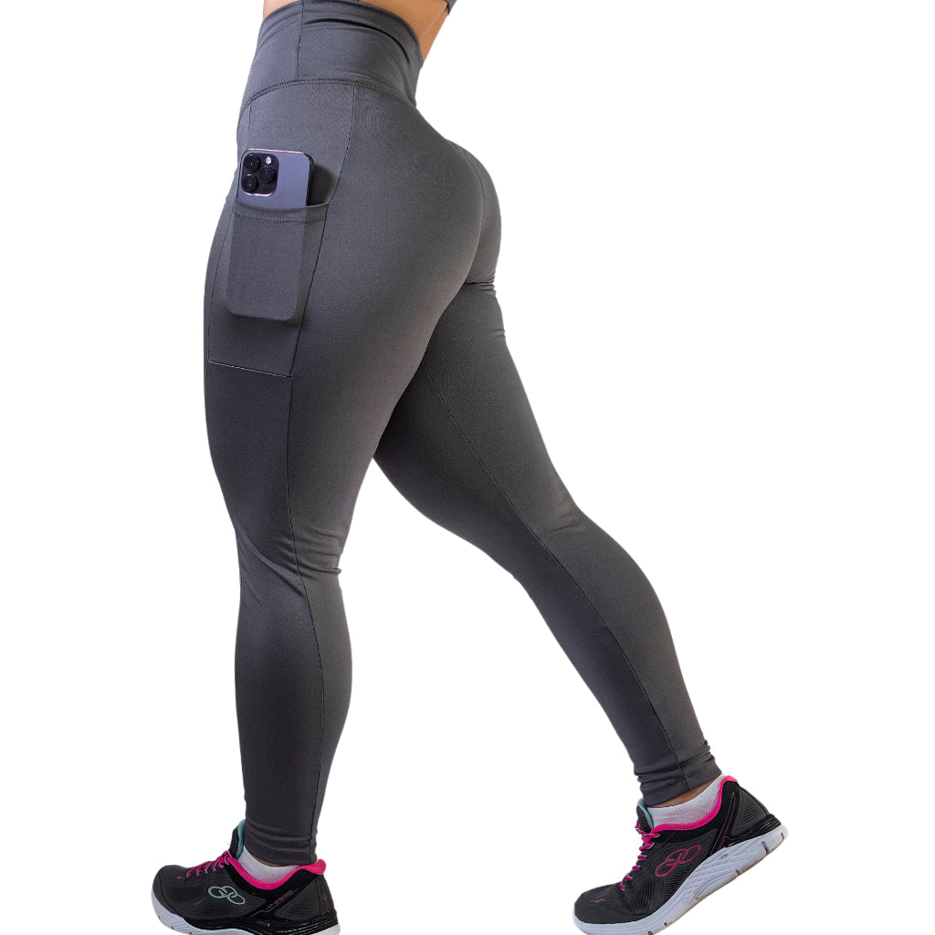 Calça Legging C/ Bolso Cintuta Alta e Costura Reforçada Corrida Caminhada Trabalho