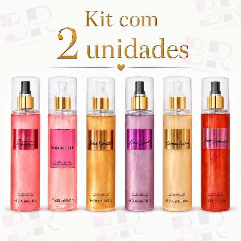 Body Splash 250ml Kit com 2 Unidades Escolha o Aroma