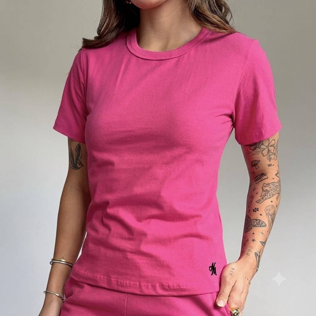 Camiseta T Shirt Algodão Gola Redonda Basica Lisa