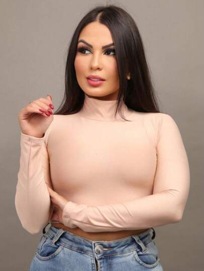 Cropped Blusinha Gola Alta