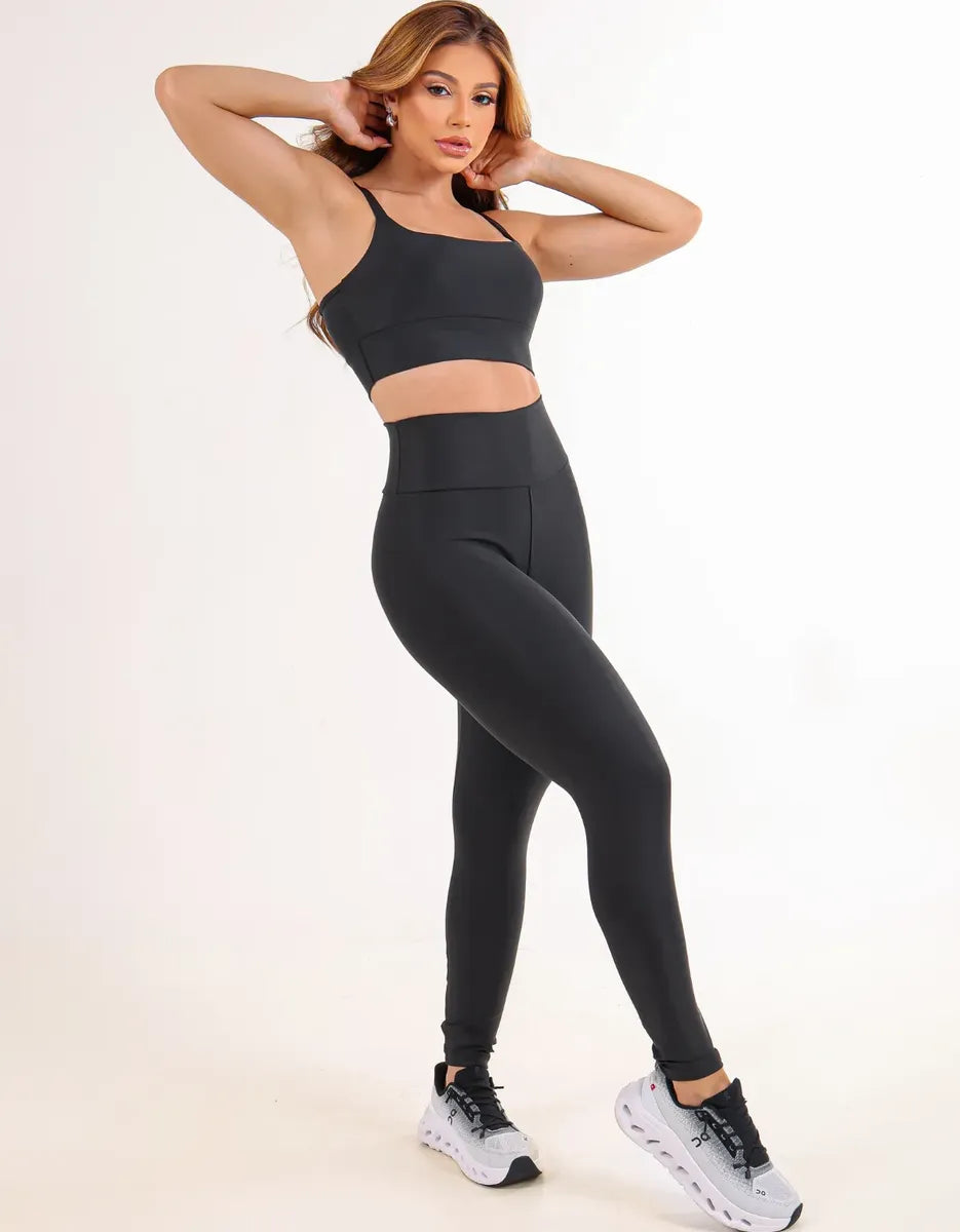 Conjunto Academia Top Alcinha E Calça Zero Transparência