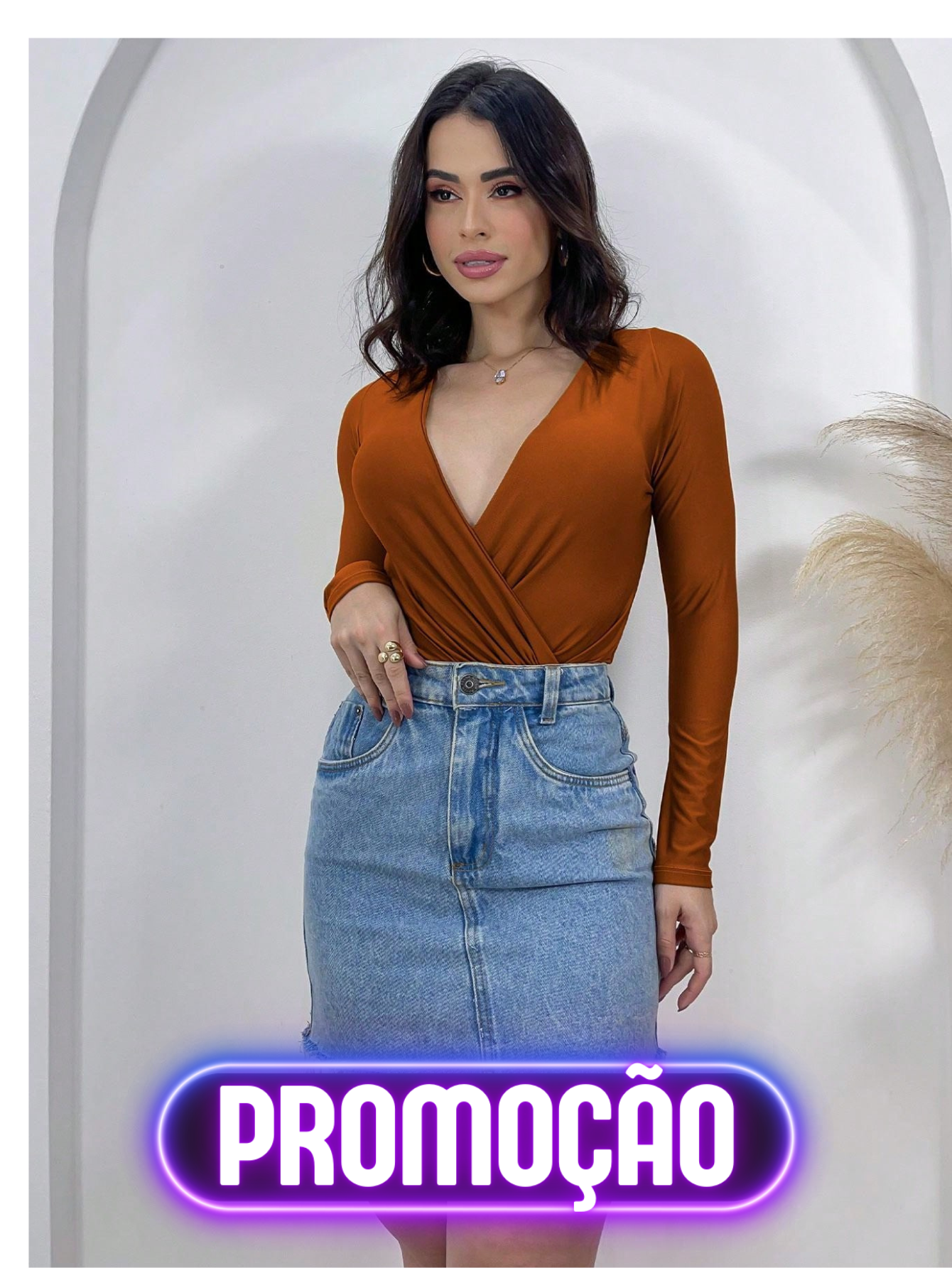 Body Blusa Manga Longa Marquezine