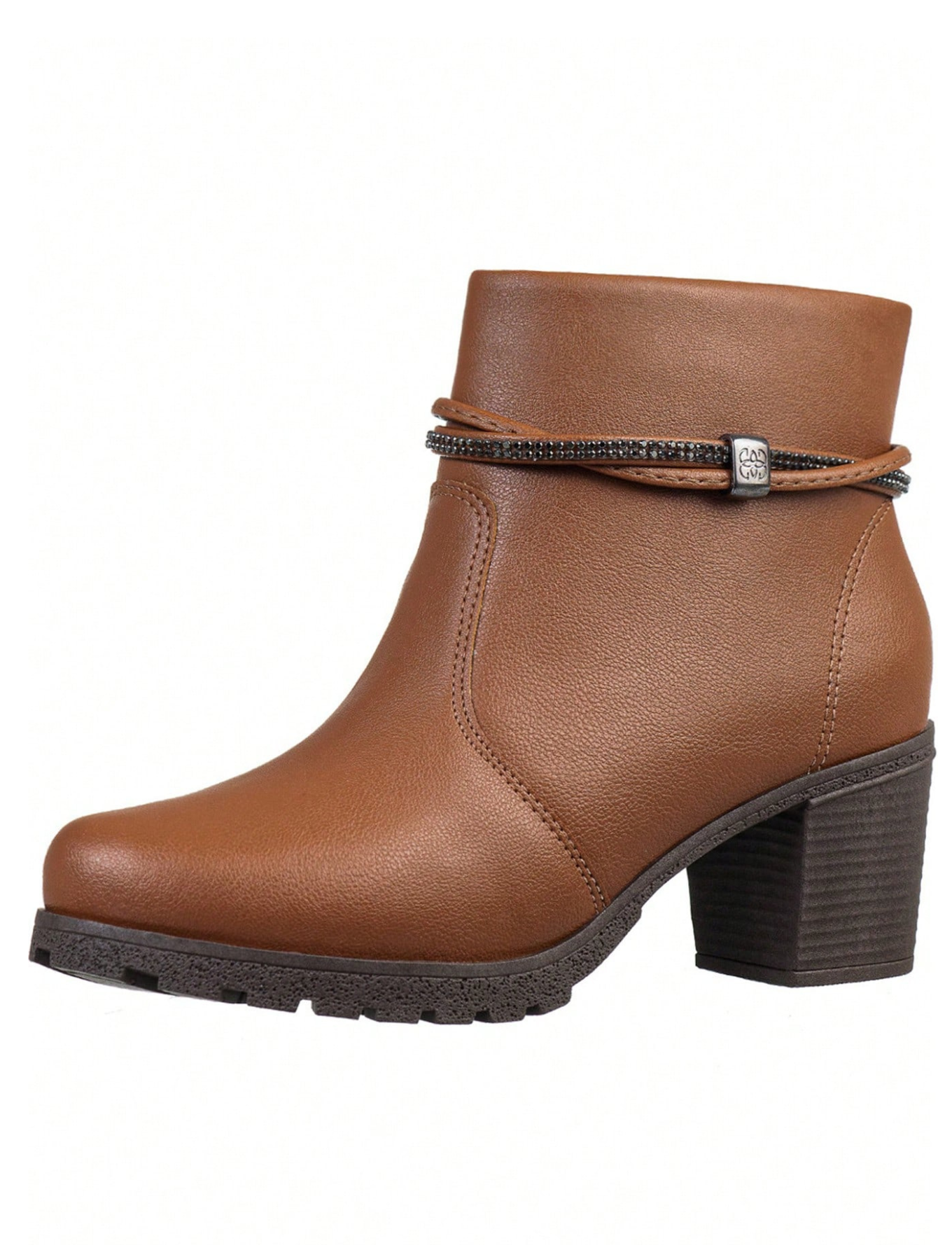 Bota Feminina Salto Grosso Baixo Cano Curto